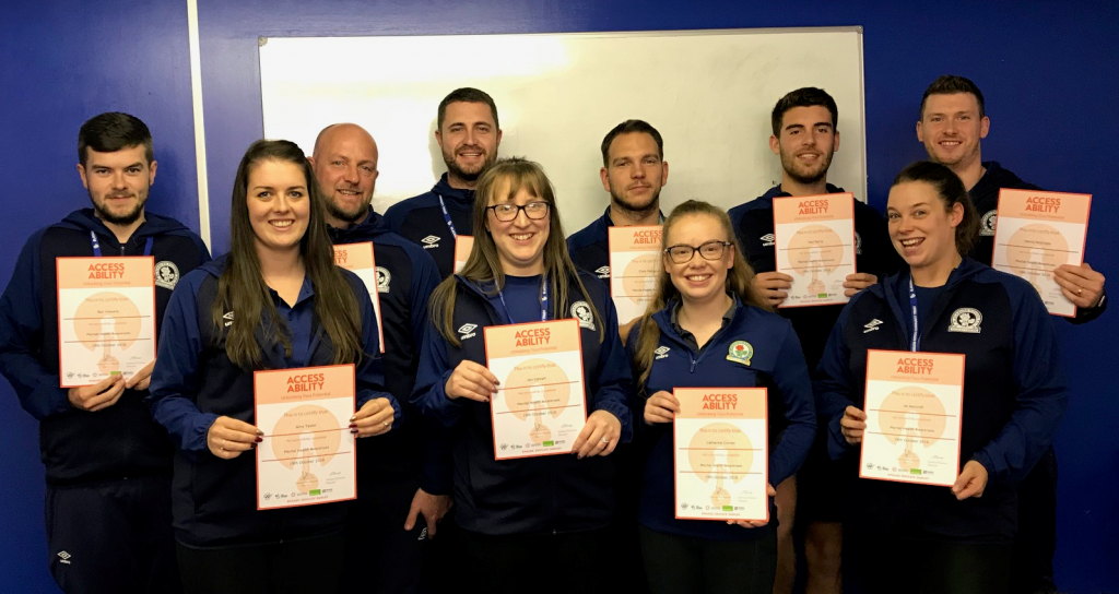 Blackburn rovers Staff Mental Health Awareness Certs