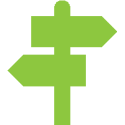 Green sign post icon